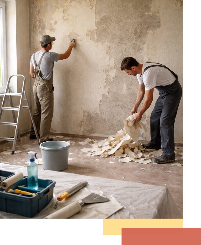 Снятие старых обоев в Вятских Полянах быстро и качественно