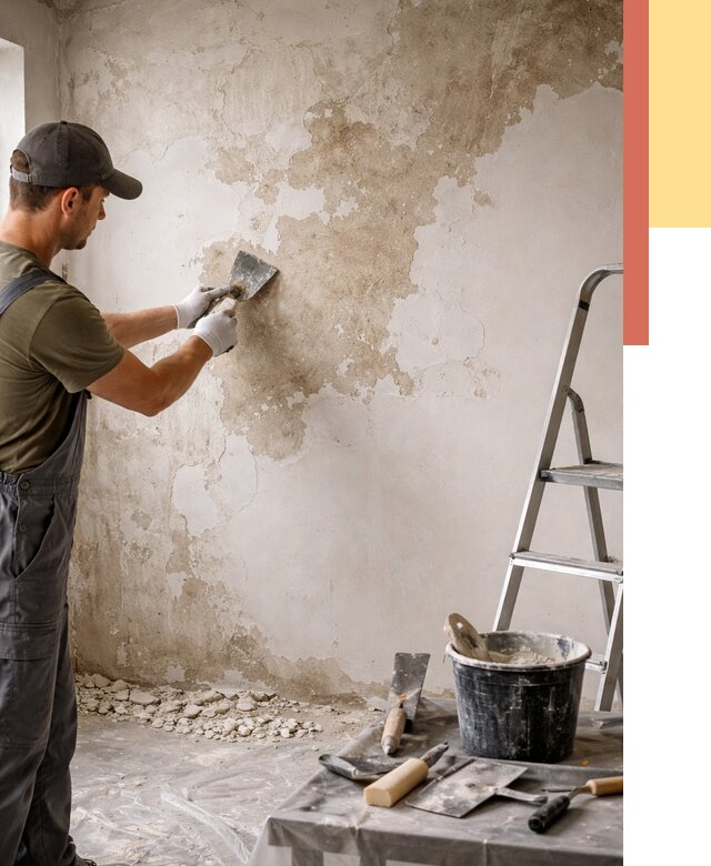 Снятие старой шпаклевки в Вятских Полянах от 1878 руб. — быстро и недорого | ОТДЕЛОЧНИК-Втс