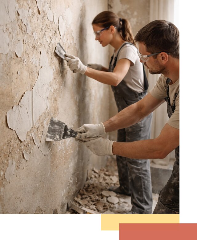 Снятие старой шпаклевки и подготовка поверхностей в Вятских Полянах