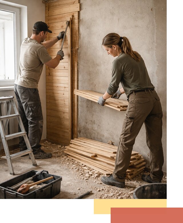 Демонтаж вагонки со стен в Вятских Полянах — профессиональный демонтаж