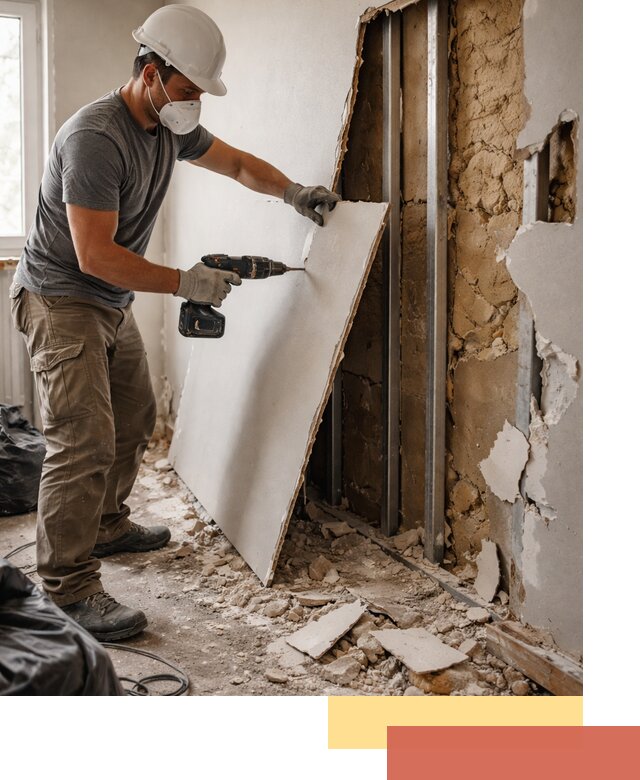 Демонтаж гипсокартона со стен в Вятских Полянах качественно и быстро