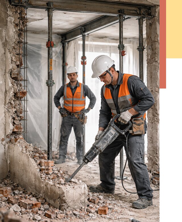 Снос несущих стен в Вятских Полянах от 10404 руб. — демонтаж несущей стены под ключ | ОТДЕЛОЧНИК-Втс