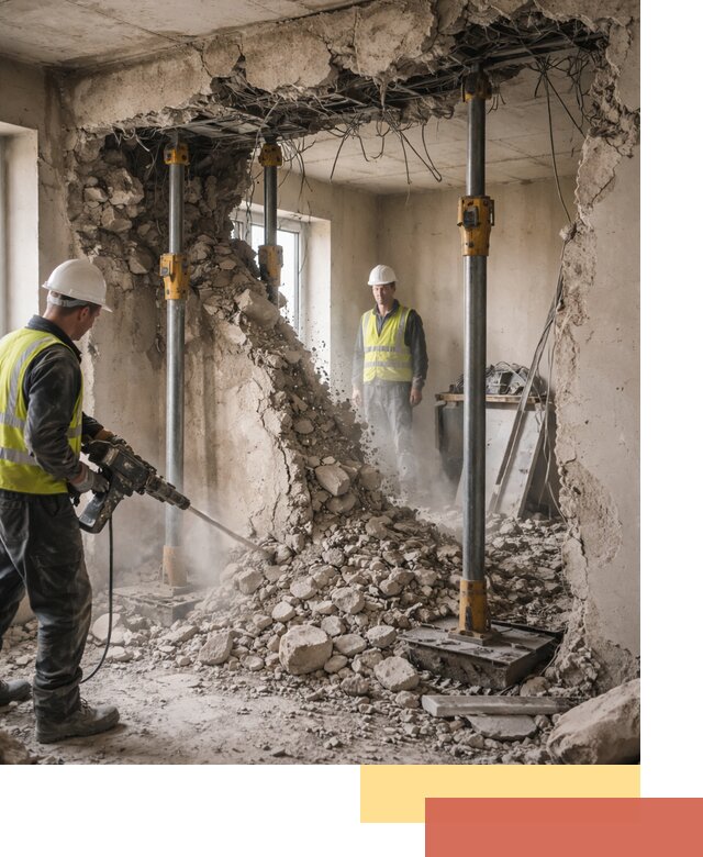 Снос несущих стен в Вятских Полянах с гарантией безопасности и качества