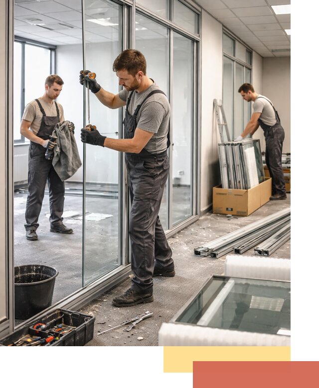 Демонтаж стеклянных перегородок в Вятских Полянах быстро и безопасно