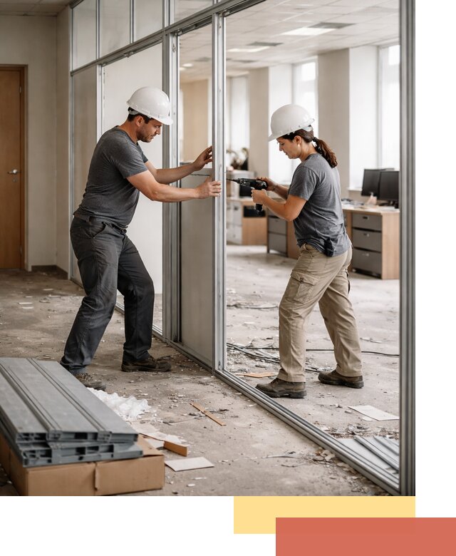 Демонтаж алюминиевых перегородок в Вятских Полянах быстро и аккуратно