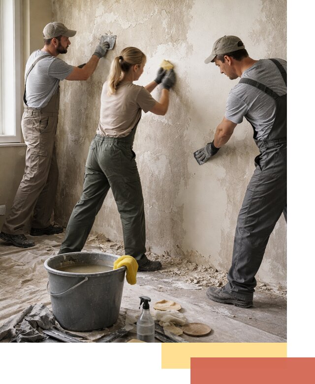 Очистка стен от клея и грунтовки в Вятских Полянах качественно и быстро