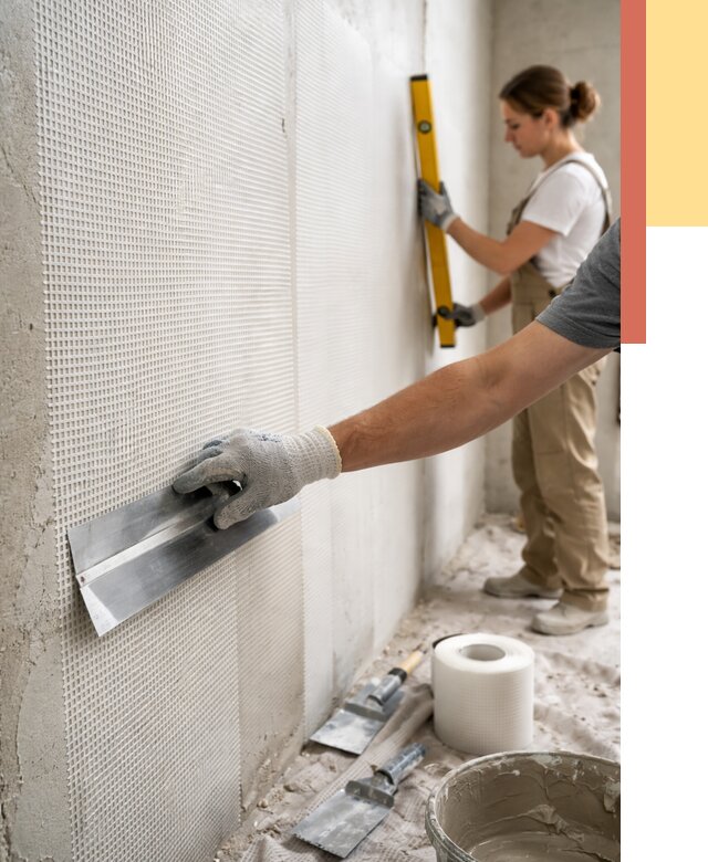 Армирование стен стеклосеткой в Вятских Полянах от 3248 руб. под ключ | ОТДЕЛОЧНИК-Втс