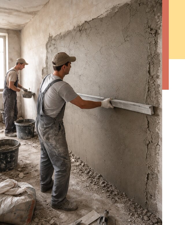 Цементная штукатурка стен в Вятских Полянах от 4568 руб/м2 — быстро и недорого | ОТДЕЛОЧНИК-Втс