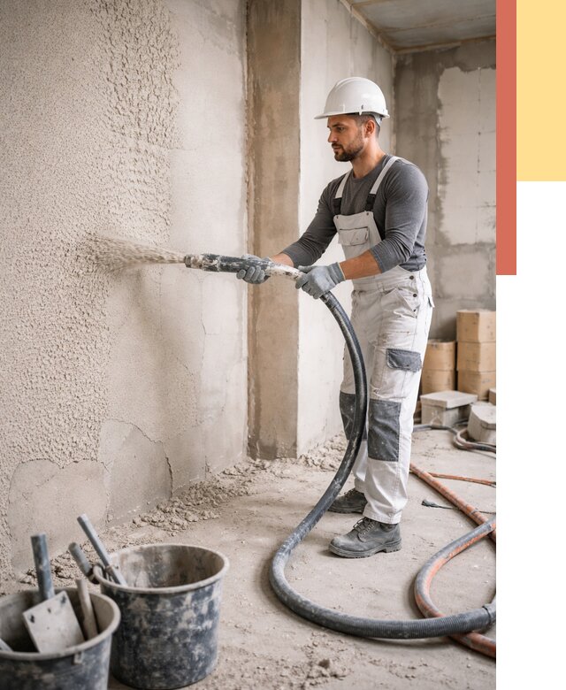 Машинная штукатурка стен в Вятских Полянах под ключ от 6598 руб./м2 | ОТДЕЛОЧНИК-Втс