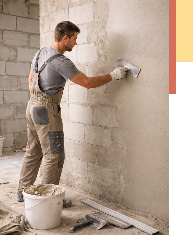 Штукатурка стен из газобетона в Вятских Полянах от 2132 руб./м2 — быстро и недорого | ОТДЕЛОЧНИК-Втс