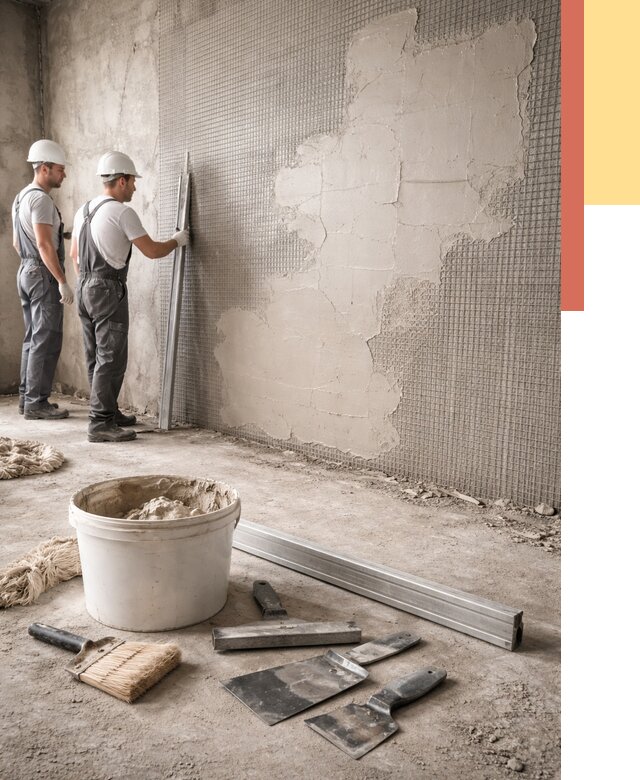 Штукатурка стен по сетке в Вятских Полянах от 5583 руб./м2 — быстро и недорого | ОТДЕЛОЧНИК-Втс