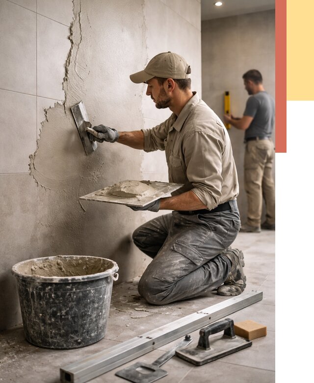 Штукатурка стен в ванной в Вятских Полянах от 4568 руб./м² — выравнивание под ключ | ОТДЕЛОЧНИК-Втс