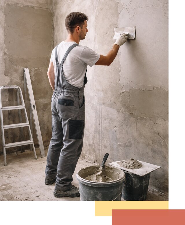 Штукатурка стен в ванной под ключ в Вятских Полянах