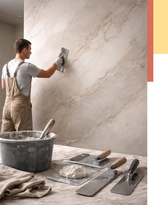 Декоративная штукатурка под мрамор в Вятских Полянах от 2842 руб./м² — быстро и недорого | ОТДЕЛОЧНИК-Втс