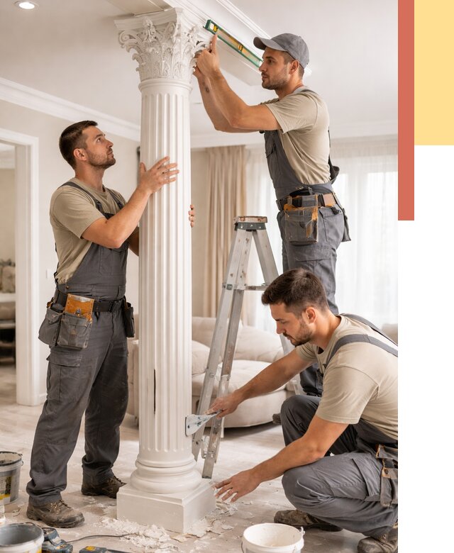 Установка декоративных колонн в Вятских Полянах от 12180 руб. под ключ | ОТДЕЛОЧНИК-Втс