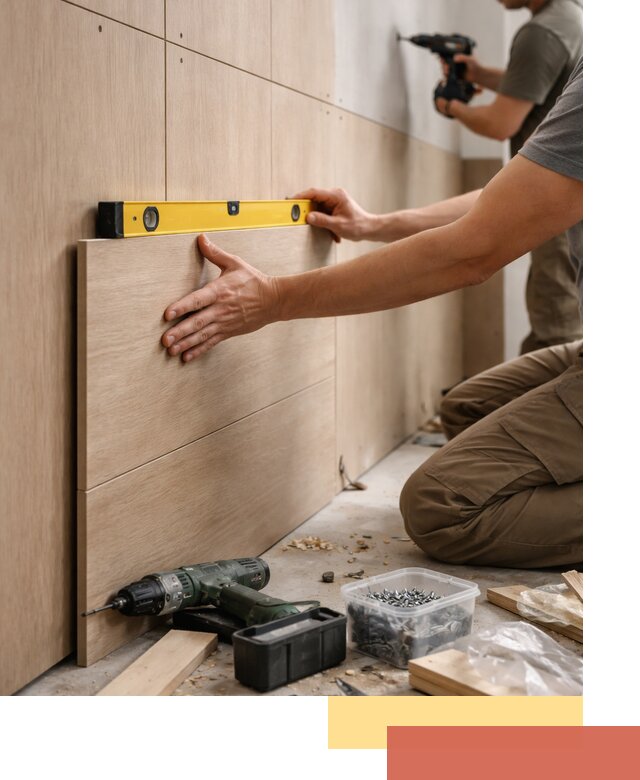 Профессиональный монтаж МДФ панелей на стены в Вятских Полянах