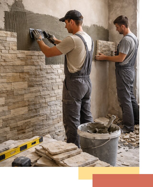 Монтаж искусственного камня в Вятских Полянах — облицовка стен и фасадов