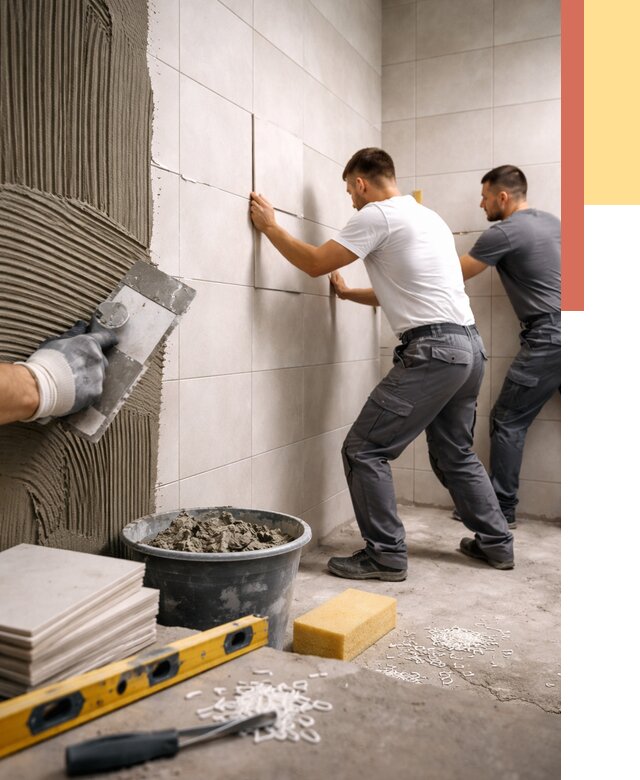 Укладка плитки на стены в Вятских Полянах от 863 руб. — качественно и недорого | ОТДЕЛОЧНИК-Втс