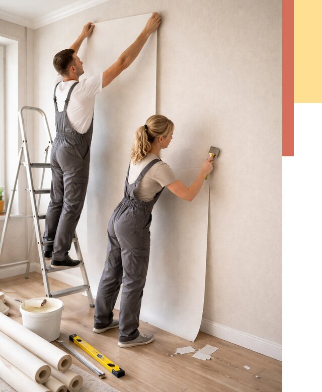 Поклейка флизелиновых обоев в Вятских Полянах от 6090 руб. | Быстро и недорого — ОТДЕЛОЧНИК-Втс