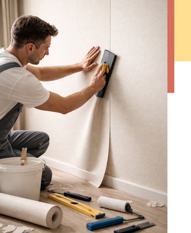 Поклейка виниловых обоев в Вятских Полянах от 4568 руб. | Быстро и недорого — ОТДЕЛОЧНИК-Втс