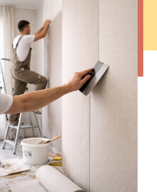 Поклейка текстильных обоев в Вятских Полянах от 4568 руб. под ключ | ОТДЕЛОЧНИК-Втс