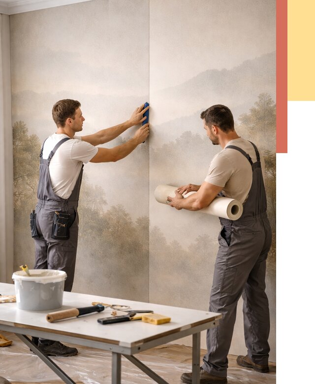 Поклейка фотообоев в Вятских Полянах от 8628 руб/м² — быстро и недорого | ОТДЕЛОЧНИК-Втс