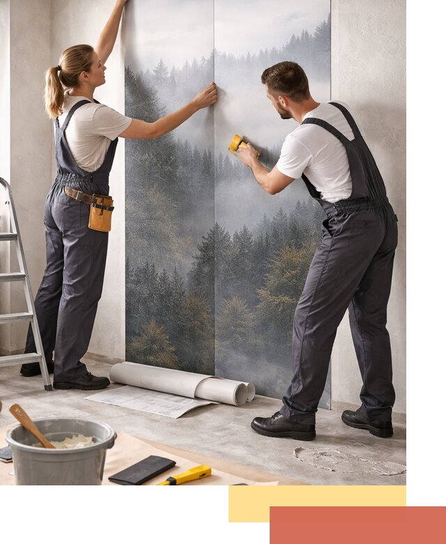 Поклейка фотообоев профессионально в Вятских Полянах под ключ