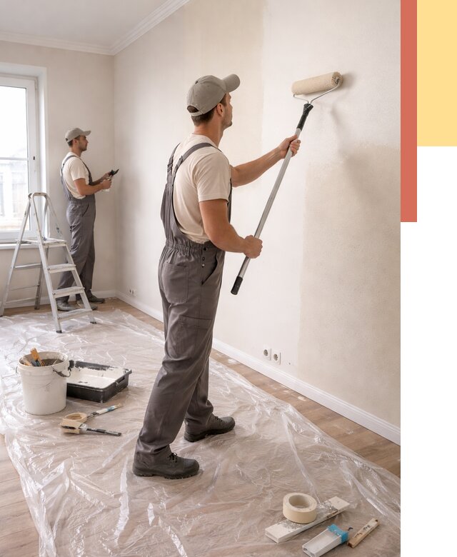 Покраска стен акриловой краской в Вятских Полянах от 3553 руб./м² — быстро и недорого | ОТДЕЛОЧНИК-Втс