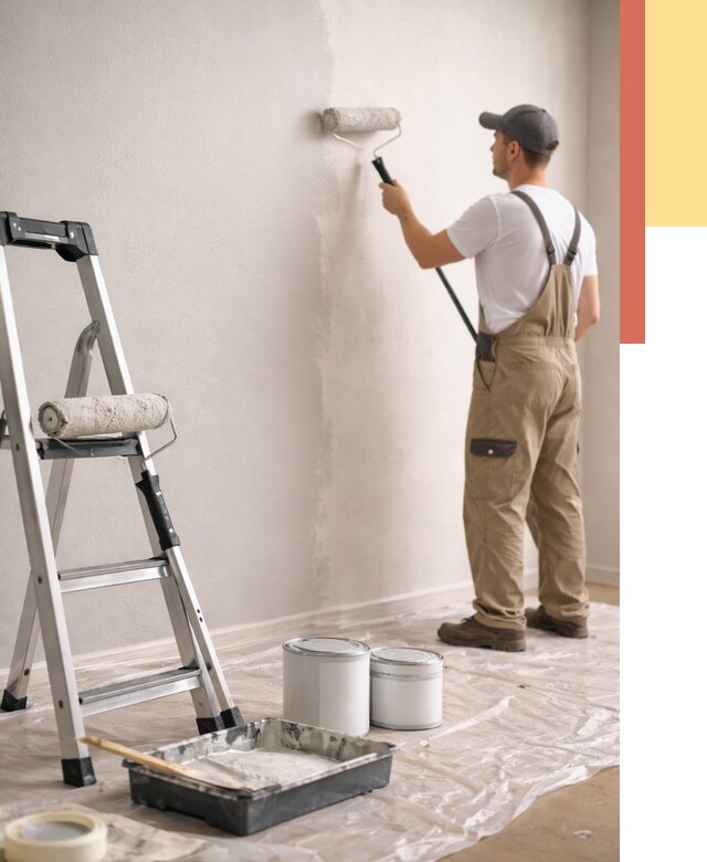 Покраска стен латексной краской в Вятских Полянах от 4568 руб. за м2 | ОТДЕЛОЧНИК-Втс