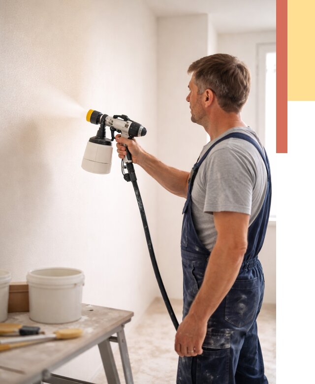 Покраска стен краскопультом в Вятских Полянах от 7613 руб. — механизированная покраска | ОТДЕЛОЧНИК-Втс