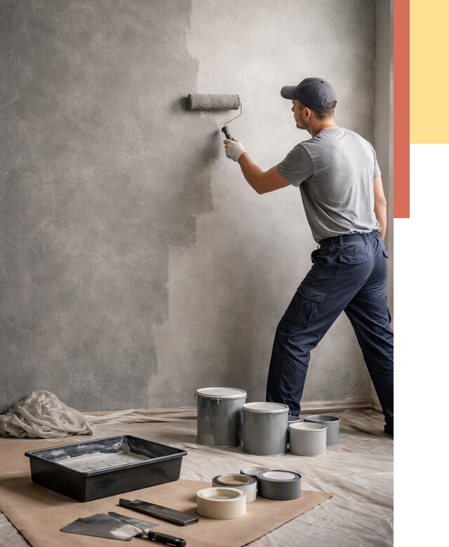 Покраска стен под бетон в Вятских Полянах от 660 руб. за м2 — быстро и недорого | ОТДЕЛОЧНИК-Втс