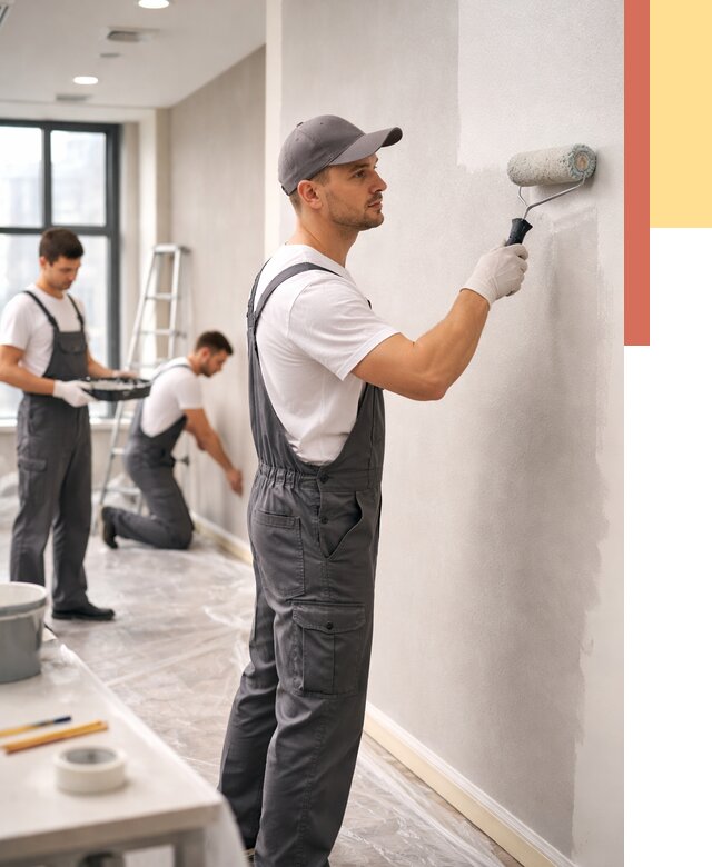 Покраска стен в офисе в Вятских Полянах от 8628 руб. — быстро и недорого | ОТДЕЛОЧНИК-Втс