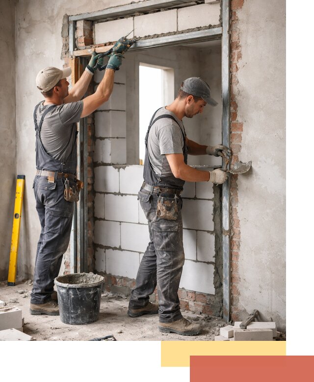 Закладка дверного проема под ключ в Вятских Полянах: демонтаж, монтаж, отделка