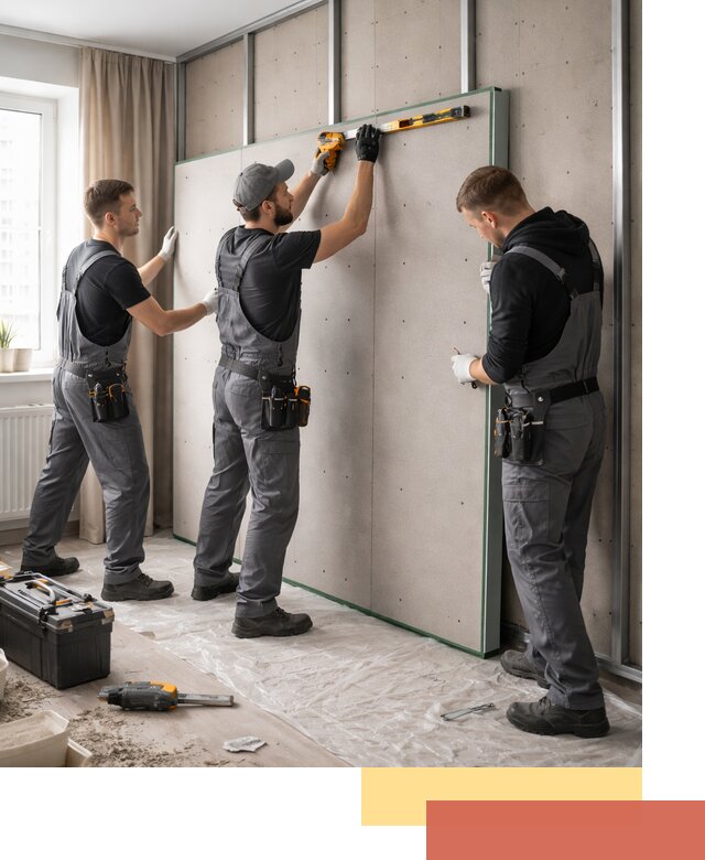 Шумоизоляция стен панелями ЗИПС в Вятских Полянах для жилых и коммерческих помещений