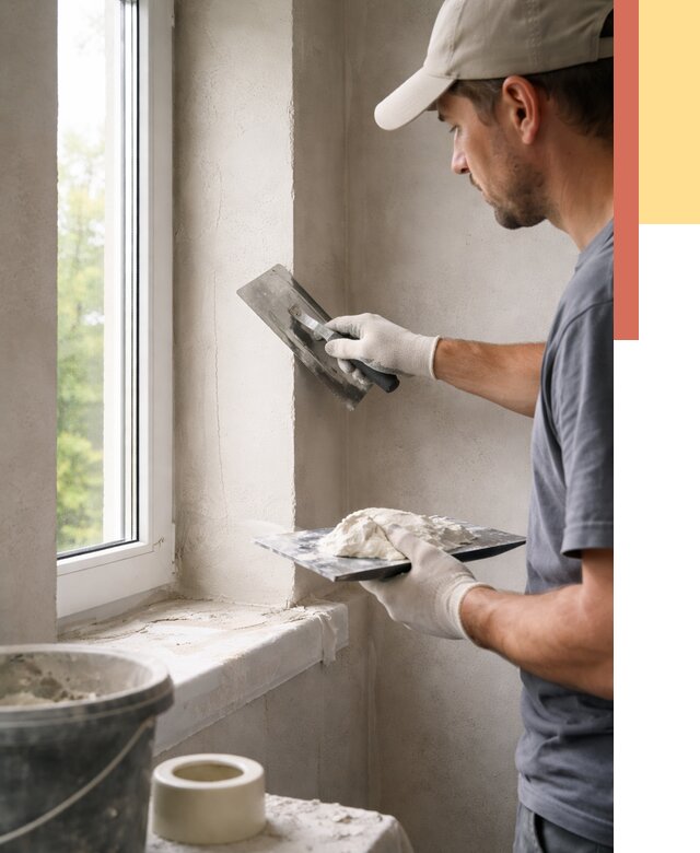 Штукатурка откосов в Вятских Полянах от 4568 руб/м² — услуги и выравнивание под ключ | ОТДЕЛОЧНИК-Втс