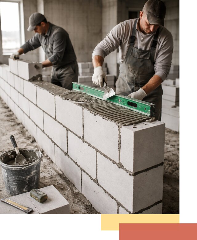 Кладка перегородок из газобетона в Вятских Полянах быстро и качественно