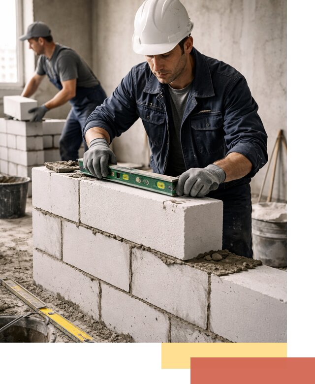 Кладка перегородок из пеноблока под ключ в Вятских Полянах