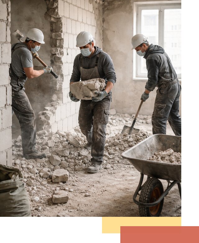 Демонтаж блочных перегородок в Вятских Полянах быстро и аккуратно