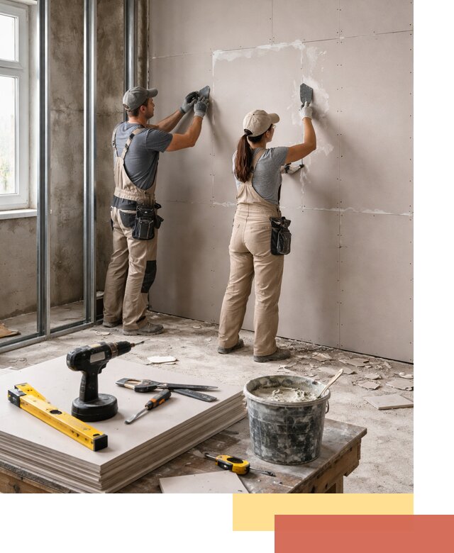 Монтаж двухслойной перегородки из гипсокартона в Вятских Полянах