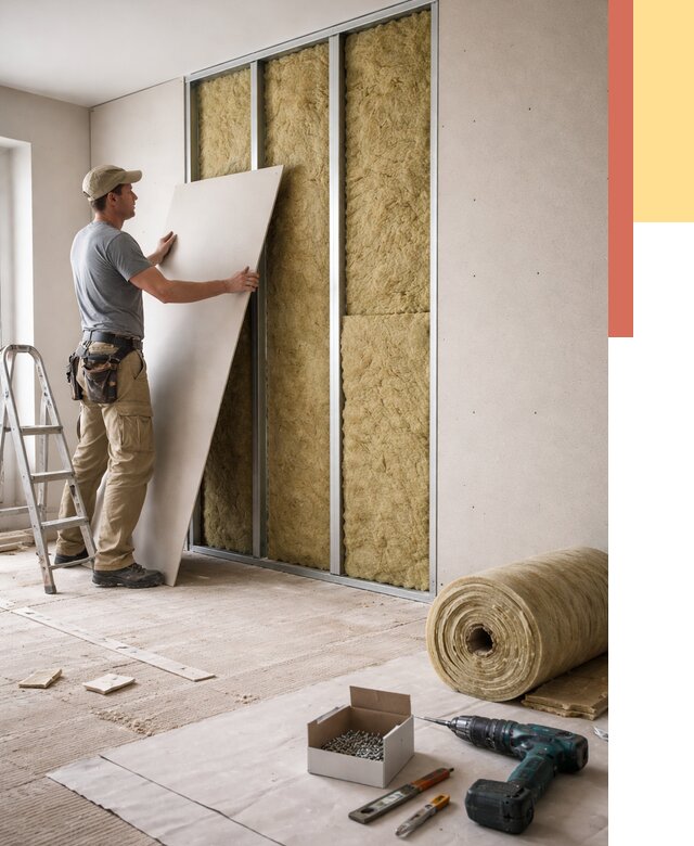 Перегородка из гипсокартона с шумоизоляцией в Вятских Полянах от 3167 руб. | ОТДЕЛОЧНИК-Втс