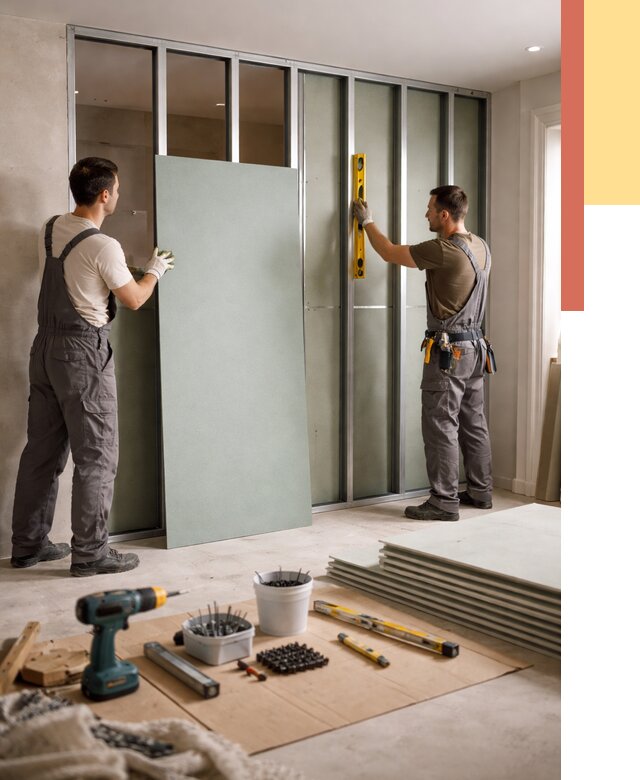 Перегородка из влагостойкого гипсокартона в Вятских Полянах от 4872 руб. — монтаж под ключ | ОТДЕЛОЧНИК-Втс