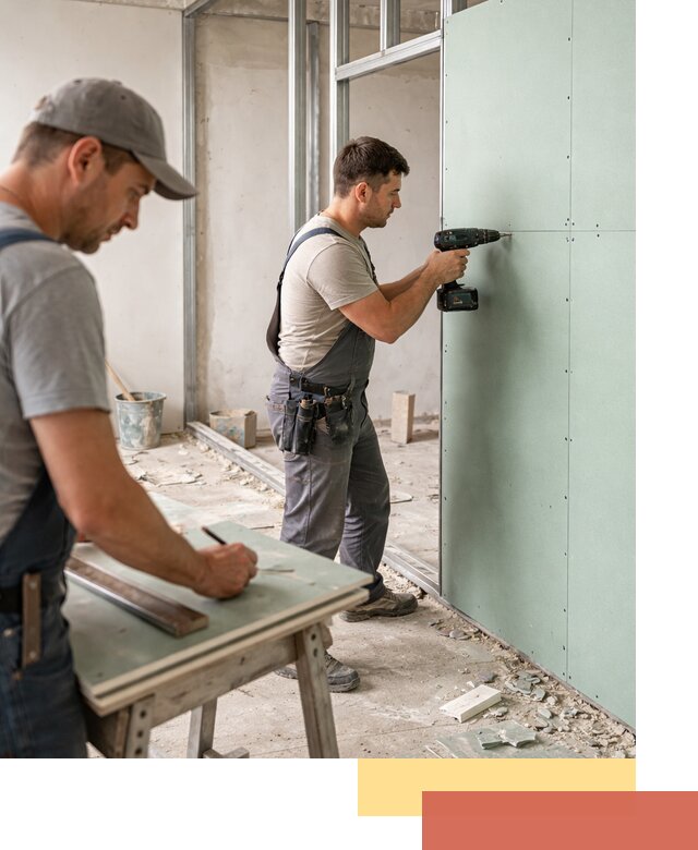 Перегородки из влагостойкого гипсокартона под ключ в Вятских Полянах