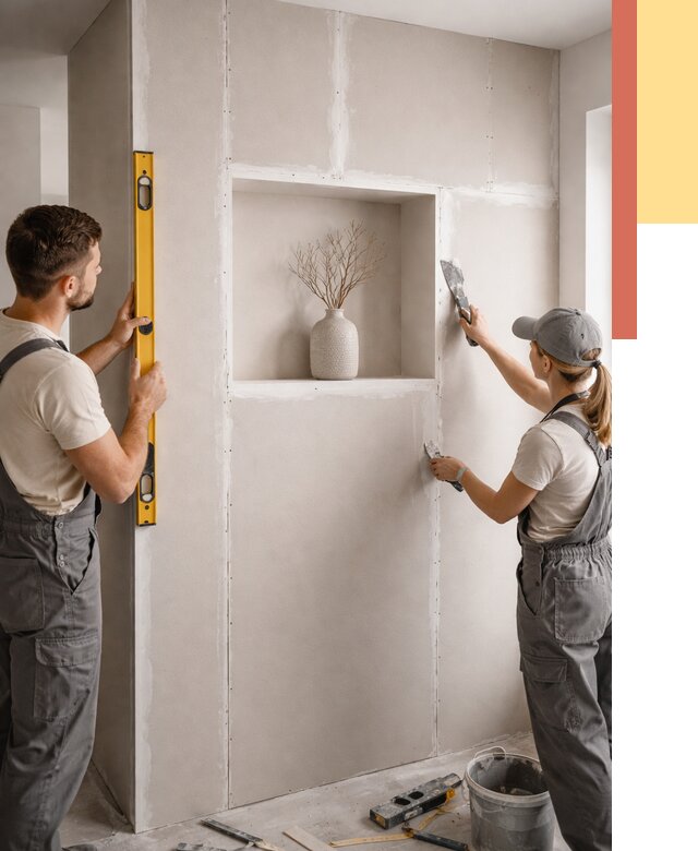 Перегородка из гипсокартона с нишей в Вятских Полянах от 3299 руб. под ключ | ОТДЕЛОЧНИК-Втс