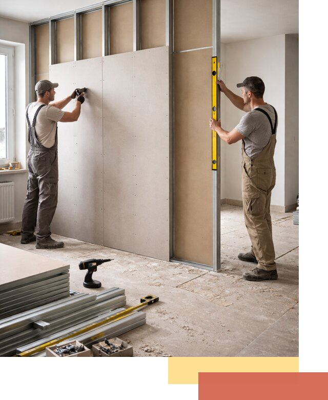 Зонирующая перегородка из гипсокартона под ключ в Вятских Полянах