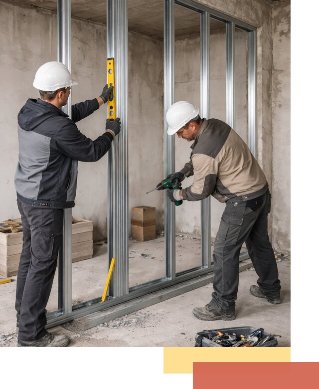 Монтаж каркаса перегородки из профиля в Вятских Полянах