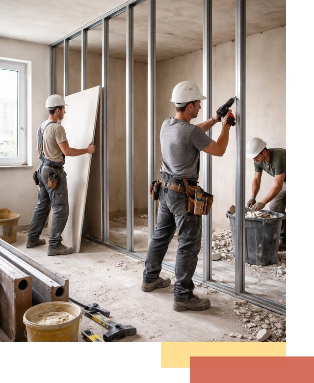 Перенос гипсокартонной перегородки в Вятских Полянах профессионально и быстро