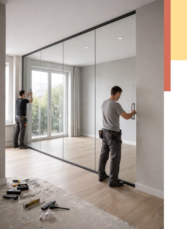 Изготовление стеклянных перегородок в Вятских Полянах от 12535 руб. под ключ | ОТДЕЛОЧНИК-Втс