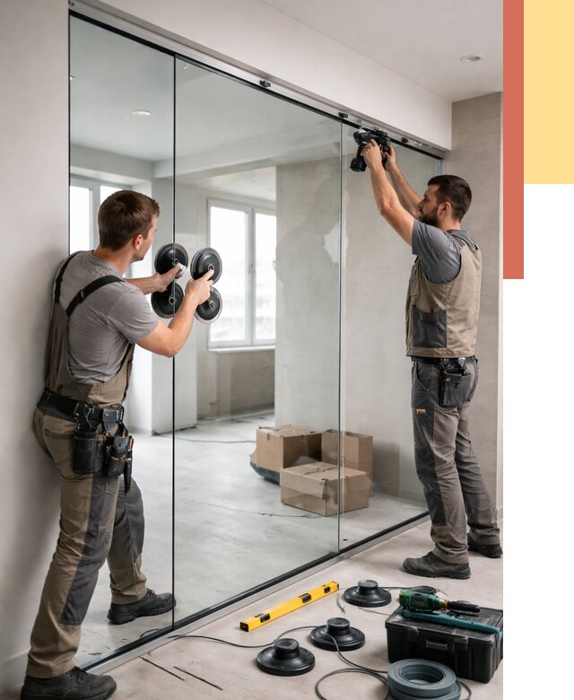 Монтаж стеклянных перегородок в Вятских Полянах от 6598 руб. | ОТДЕЛОЧНИК-Втс