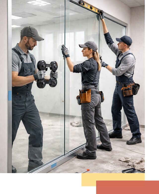 Профессиональный монтаж стеклянных перегородок в Вятских Полянах