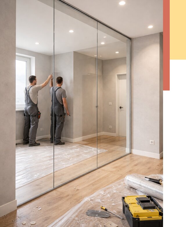 Безрамные стеклянные перегородки в Вятских Полянах — монтаж от 9643 руб. | ОТДЕЛОЧНИК-Втс